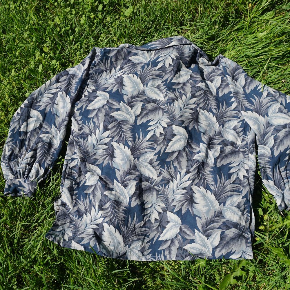 Unique Blue Botanical Button-Down - image 5